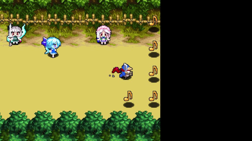 クラシックダンジョンX3　東方Projectコラボ　ゲーム内画面写真　MML5曲配信 BadApple‼、U.N.オーエンは彼女なのか？、東方妖怪小町、亡き王女の為のセプテット、恋色マスタースパーク