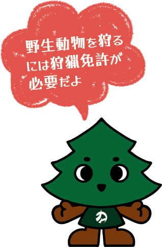 野生動物を狩るには狩猟免許が必要だよ